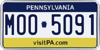 PA license plate MOO5091