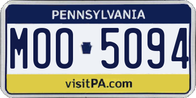 PA license plate MOO5094