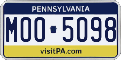 PA license plate MOO5098
