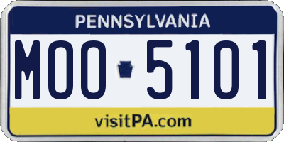 PA license plate MOO5101
