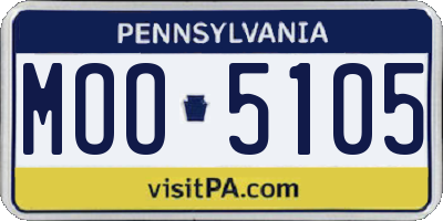 PA license plate MOO5105