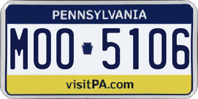 PA license plate MOO5106