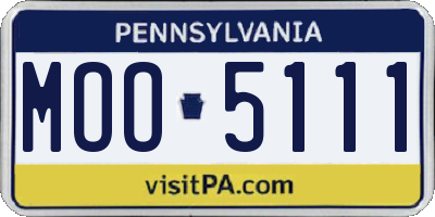 PA license plate MOO5111