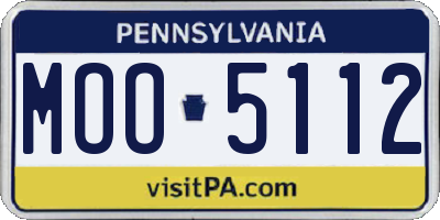 PA license plate MOO5112