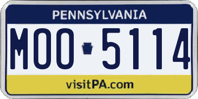 PA license plate MOO5114