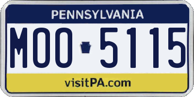 PA license plate MOO5115