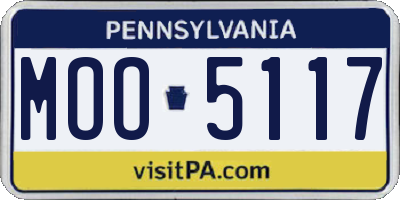PA license plate MOO5117