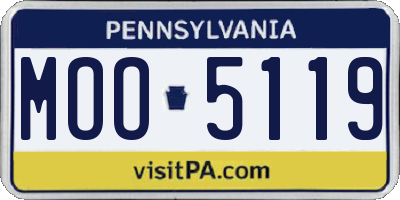 PA license plate MOO5119