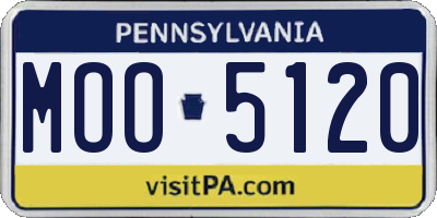 PA license plate MOO5120