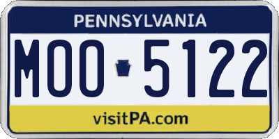PA license plate MOO5122