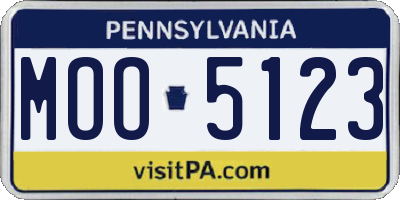 PA license plate MOO5123