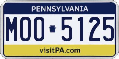 PA license plate MOO5125