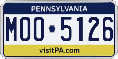 PA license plate MOO5126