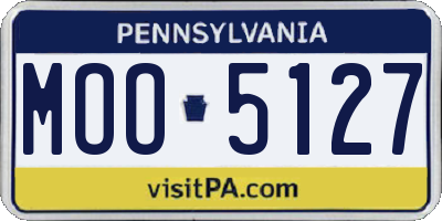 PA license plate MOO5127