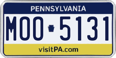 PA license plate MOO5131