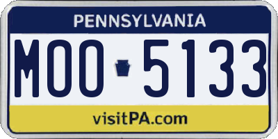PA license plate MOO5133