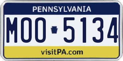 PA license plate MOO5134