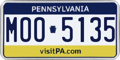 PA license plate MOO5135