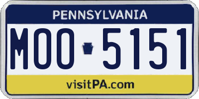 PA license plate MOO5151