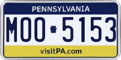 PA license plate MOO5153