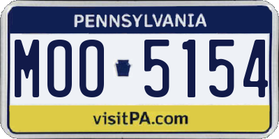 PA license plate MOO5154