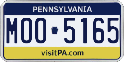 PA license plate MOO5165