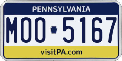 PA license plate MOO5167