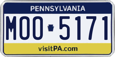 PA license plate MOO5171