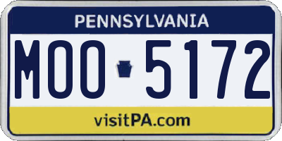 PA license plate MOO5172