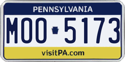 PA license plate MOO5173
