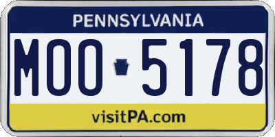 PA license plate MOO5178