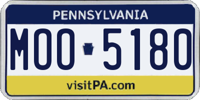 PA license plate MOO5180