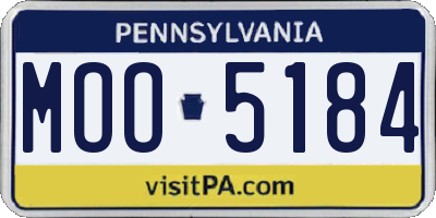 PA license plate MOO5184