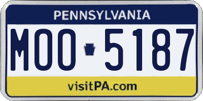 PA license plate MOO5187