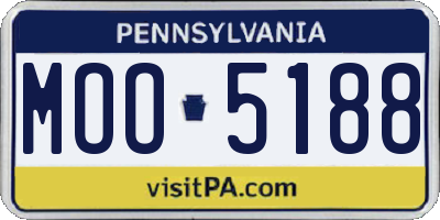 PA license plate MOO5188