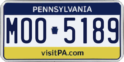 PA license plate MOO5189