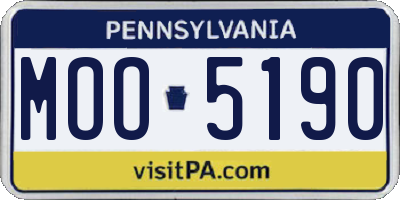 PA license plate MOO5190