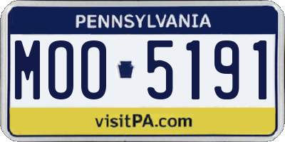PA license plate MOO5191