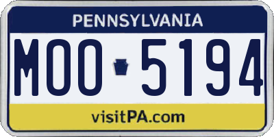 PA license plate MOO5194