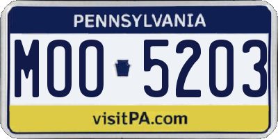 PA license plate MOO5203