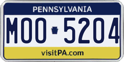 PA license plate MOO5204