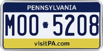 PA license plate MOO5208