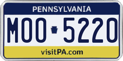 PA license plate MOO5220