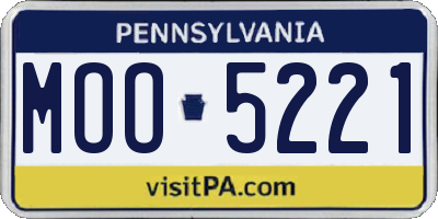 PA license plate MOO5221