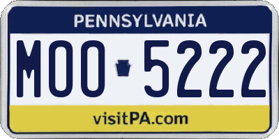 PA license plate MOO5222
