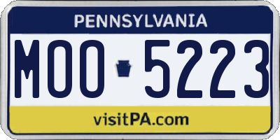 PA license plate MOO5223