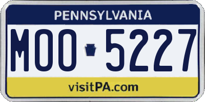 PA license plate MOO5227