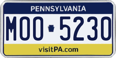 PA license plate MOO5230