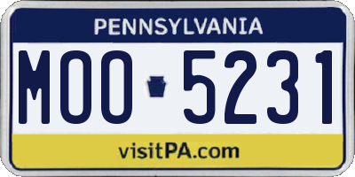 PA license plate MOO5231
