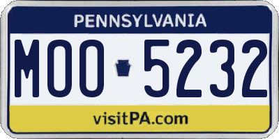 PA license plate MOO5232